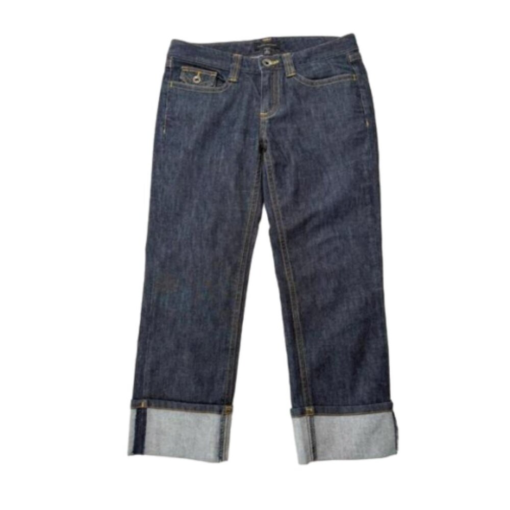 Banana Republic Refined Structure Gold Trim Cuffed Jeans Size 4 #2188